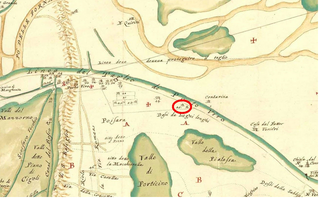 Giovanni Giacomelli, 05.03.1735, Isola di Ariano, ASFe, Periti agrimensori, 461. Particolare